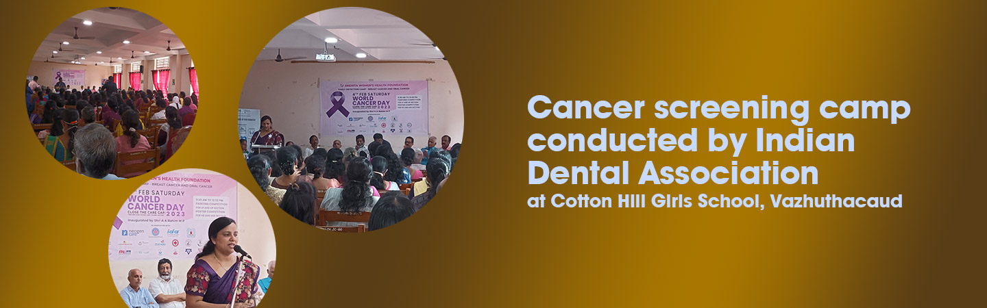 Oralcancer screening camp @ Cotton Hill Girls School, Vazhuthacaud